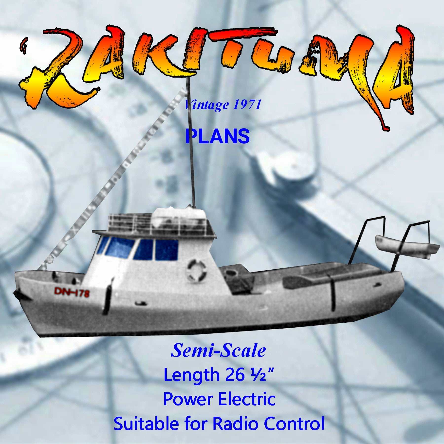 full size printed plan semi-scale26 1/2'new zealand fiordland crayfishing vessel suitable for radio control