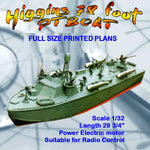 Full Size Printed Plan Scale 1/32 Higgins 78-foot PT boat suitable for radio control