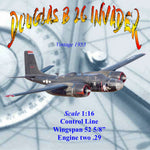 full size printed plans scale 1:16 control line douglas b 26 invader  simple as any single‑engine