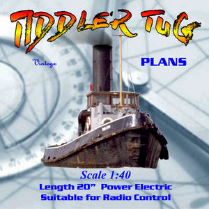 full size printed plans to build a 1:40 scale ww ii t.i.d. tug suitable for r/c