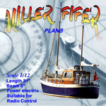 full size printed plans scale 1:12 motor yacht miller  fifer suitable for radio control