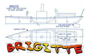 full size printed plans to build brigitte steam launch and pop-pop engine