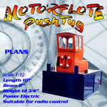 full size printed plan scale 1:12 motorflote push tug suitable for radio control