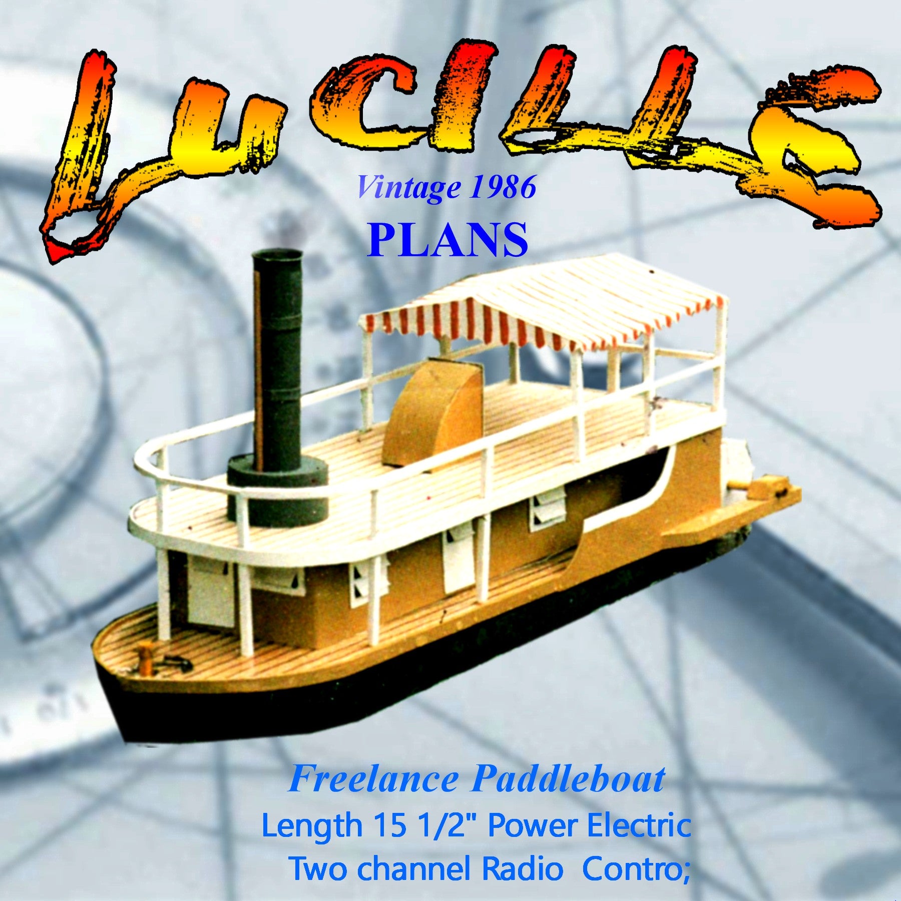 full size printed plan project for beginners freelance paddleboat lucille suitable for radio control