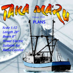 full size printed plan scale 1:32 shrimp trawler taka maru suitable for radio control