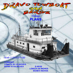 full size printed plans scale 1:24 dravo towboat and barge suitable for radio control