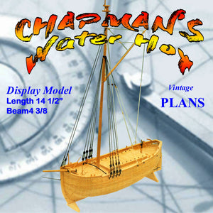 full size printed plans  display model small coasting vessel chapman's water hoy
