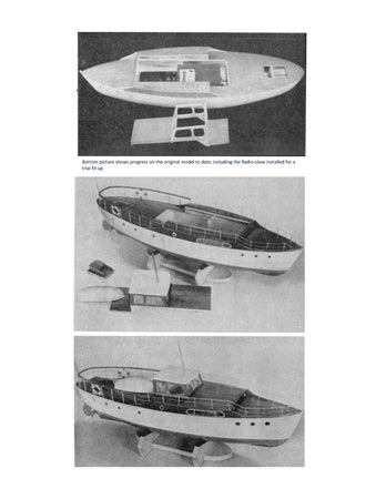 full size printed plan  for beginners vintage cabin curiser scale 7/16” = 1' “silver mist” for radio control
