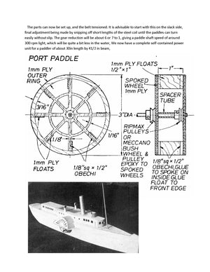 full size printed plans freelance steam launch length 32”  power steam  for radio control