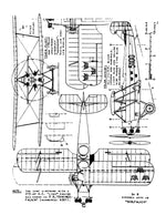 full size printed plan svenska s.k.8 skolfalken scale 1:16 (¾”=1ft)  wingspan 24 in.  power rubber