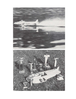 full size printed plan 1968 record breaking hydro "snoopy" l 28” b 13 3/8”  engine .19 for radio control