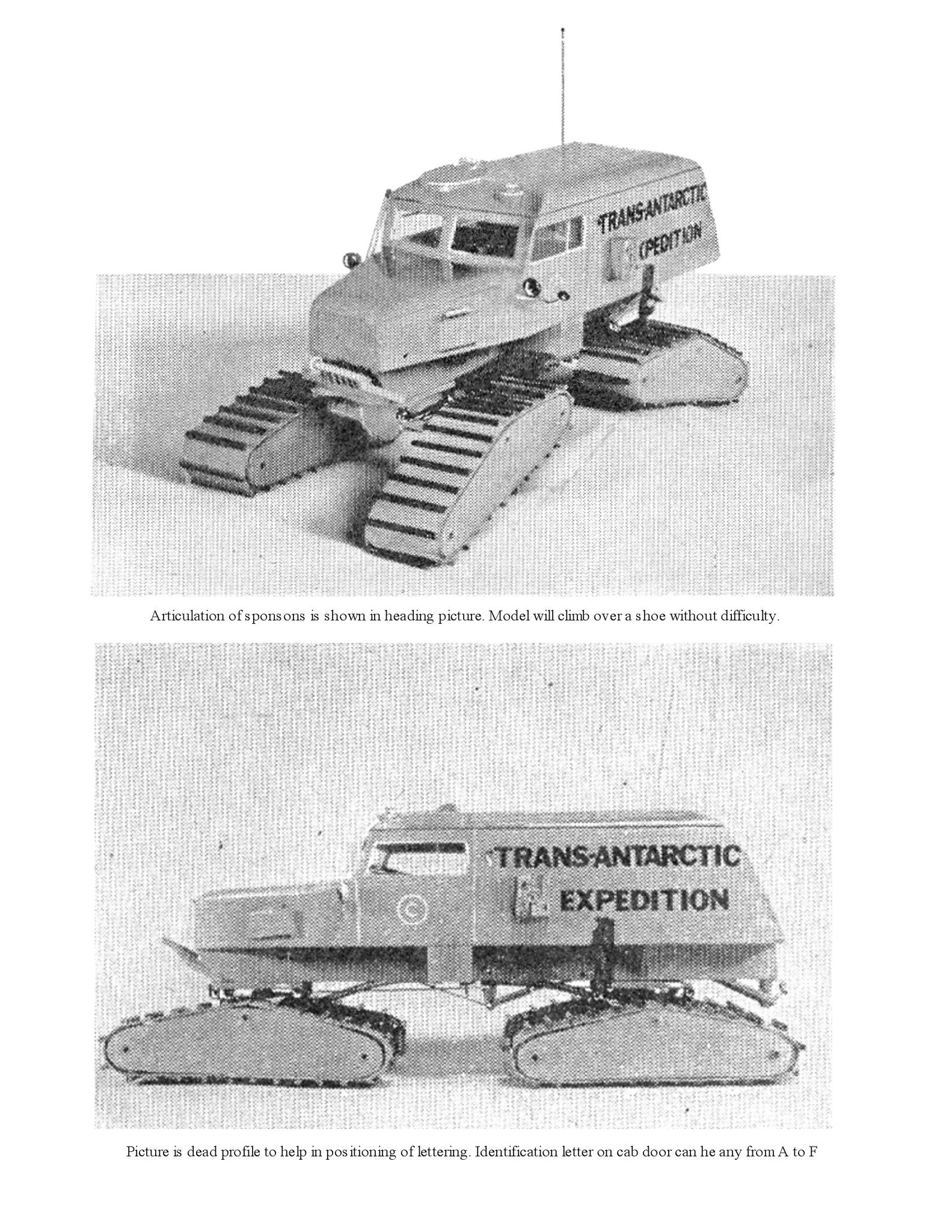full size printed plan & article scale 1:16 sno-cat for radio control