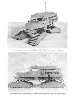 full size printed plan & article scale 1:16 sno-cat for radio control