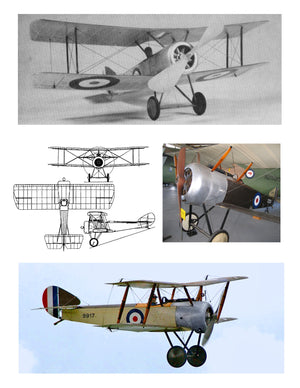 full size printed plans peanut scale "sopwith pup" show almost exact scale structure,