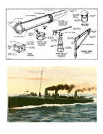 full size printed plan spanish-american war  torpedo boat suitable for radio control