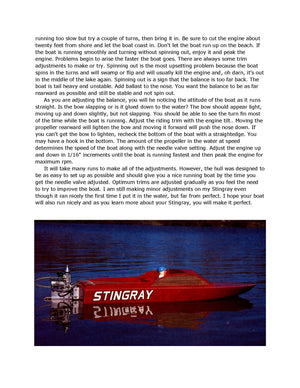full size printed plan 3.5 outboard sport day cruiser "stingray" for radio control snappy easy to build