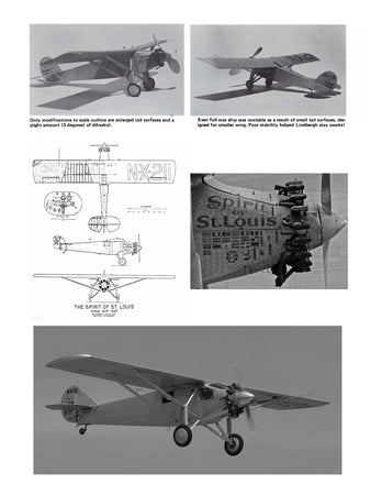 full size printed plans  peanut scale "the spirit of st. louis" history know the names lindbergh and "spirit of st. louis."