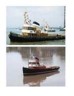 full size printed plan vintage 1966 modern tug model scale 1/3 in. to 1 ft. "sun xxi" for radio control