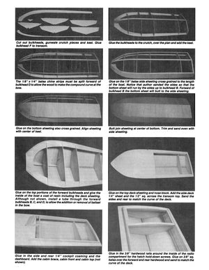 full size printed plan outboard ski boat 1/8 standoff scale 30" schiada 20 s.s. for radio control