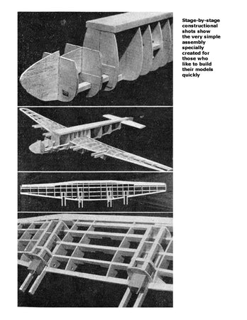 full size printed plan 1959 scale 1/24  control line  61"span "shackleton m.r.3."
