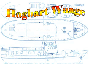full size printed plans sea rescue hagbart waage scale 1:30  length 30" suitable for radio control