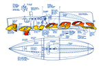 printed plan project for beginners aquagas boat length 15"  power co2