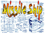 full size printed plans scale 1:72 missile ship length 48”  beam 7” suitable for radio control