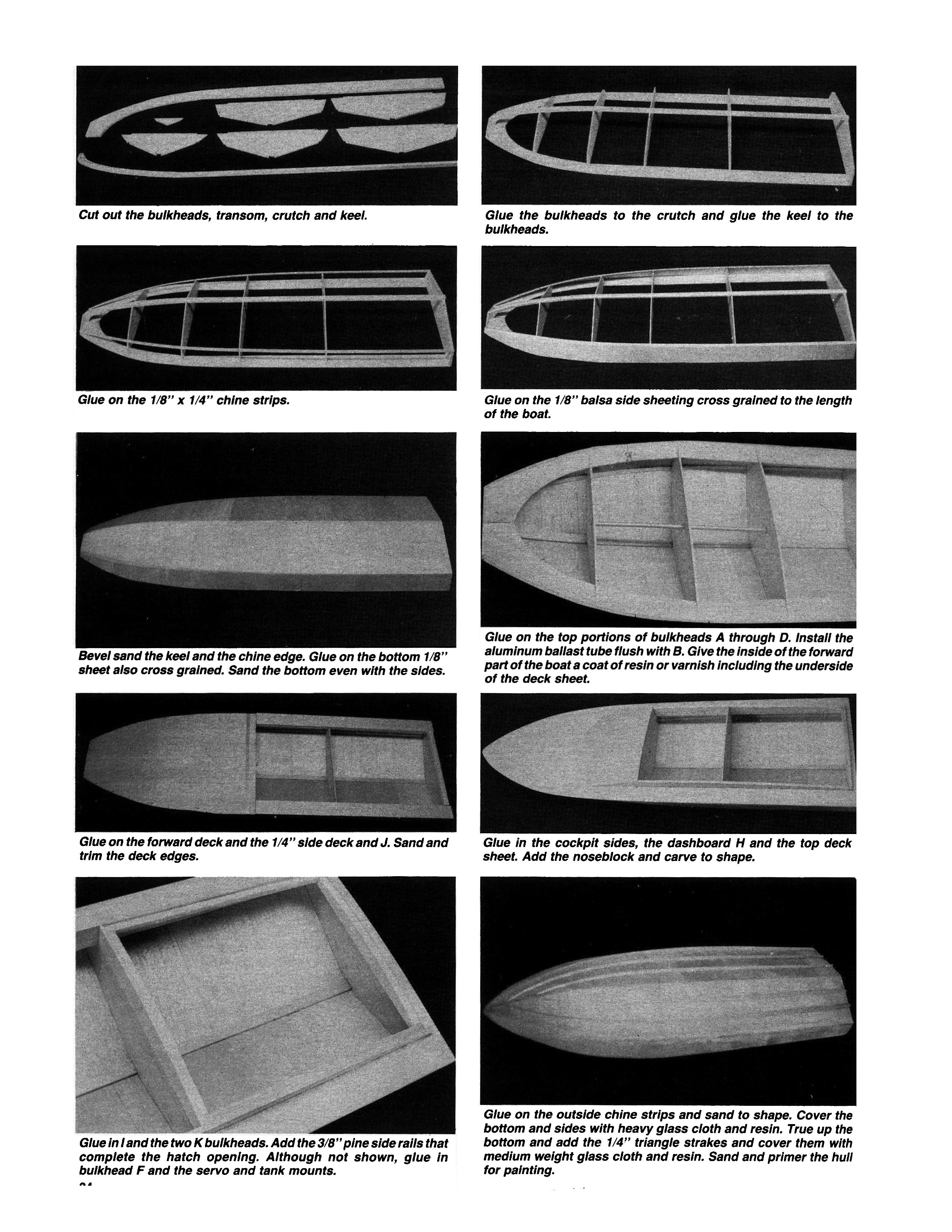 full size printed plan  7.5 – 11cc outboard deep vee ski boat “ski vee 40” for radio control