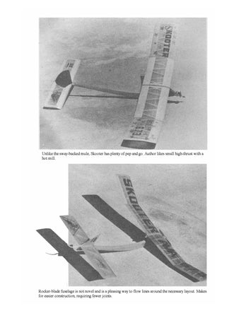 full size printed plan 1959  high-thrust free flight skooter wingspan 33”  engine ½ a