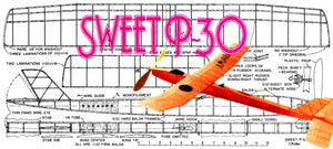 full size printed model freeflight airplane plan for sweet p-30