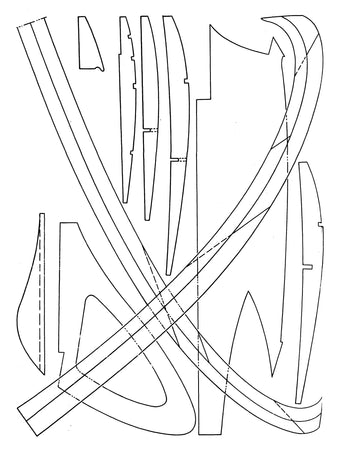 full size printed plan 1961 contest.proven free flight 'solar' free flight  wingspan 50”  engine .049