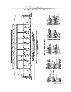 full size printed drawing g. brill co ten bench open trolley  from the 40s
