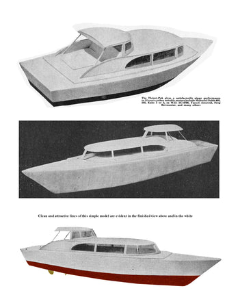full size printed plan and build article to build a 21" cabin crusier for radio control