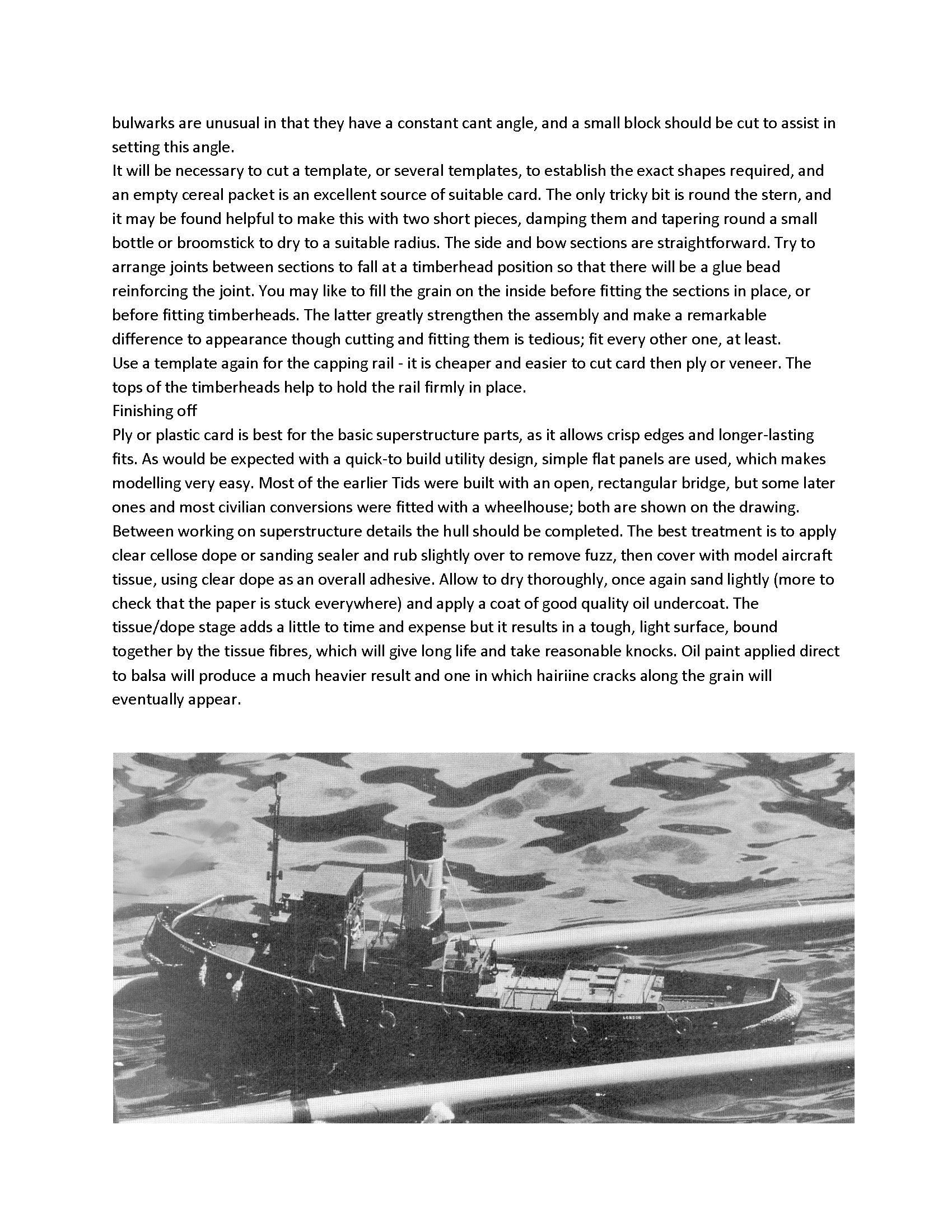 full size printed plans to build a 1:40 scale ww ii t.i.d. tug suitable for r/c
