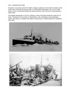 full size printed plan scale 1:72 torpedo boat, destroyer   suitable for radio control