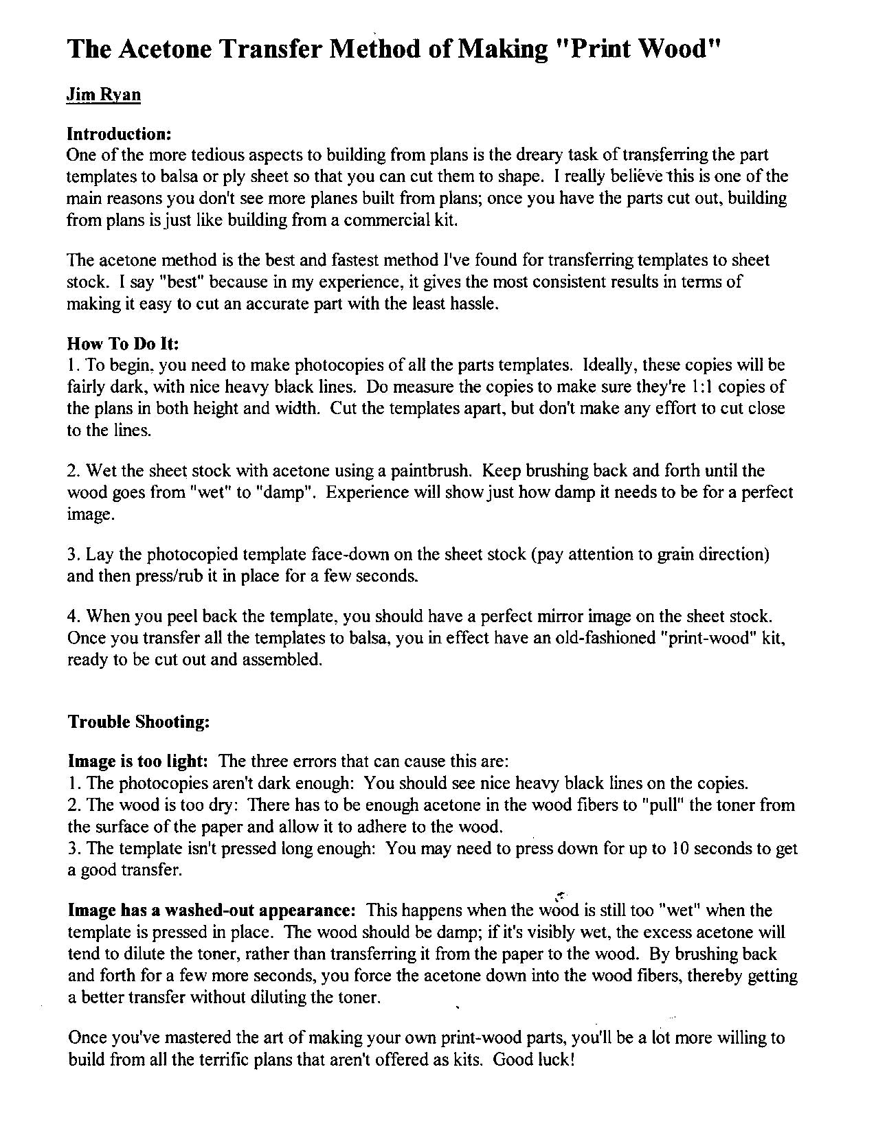 full size printed plans peanut scale "stinson reliant" five page article building from plans