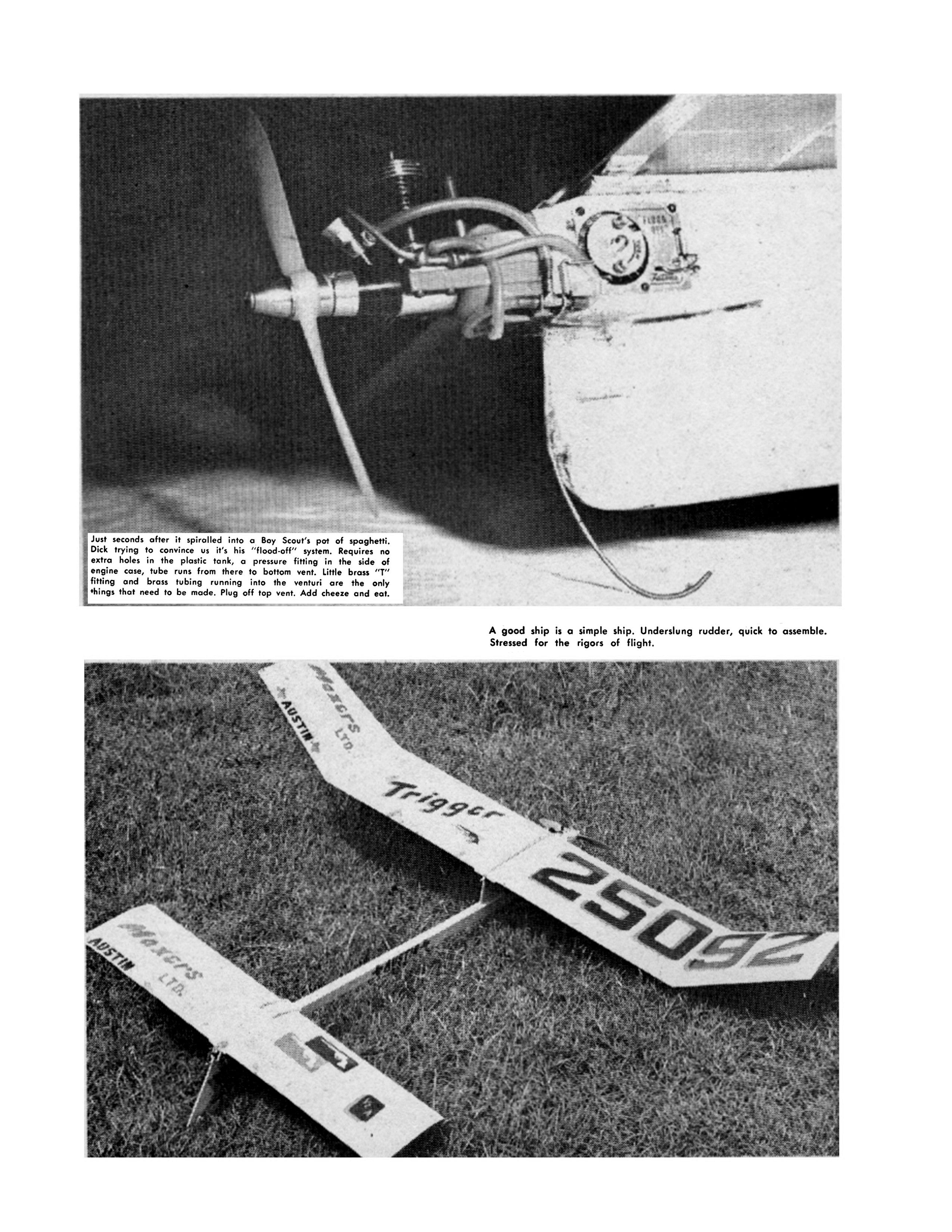 full size printed plan freeflight "trigger"1/2 a high-thrust type, warp resistant structure