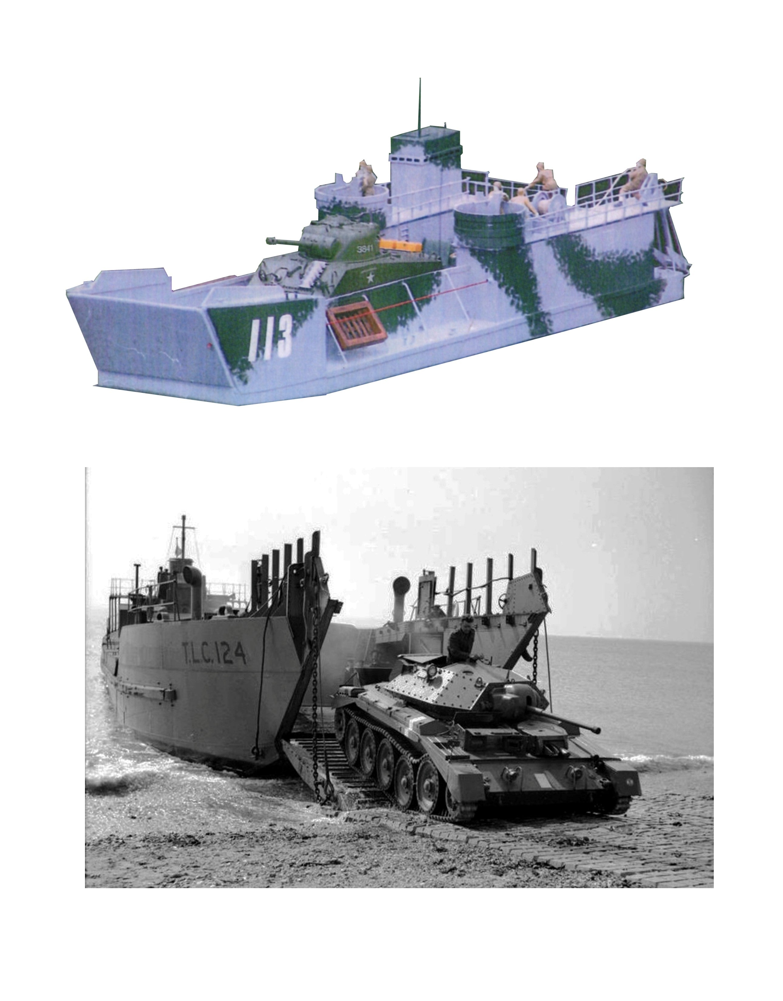 Landed Tank Modle Build a Semi Scale 1:30- 1:35 Tank Landing Craft LCT-6 for radio contr ...