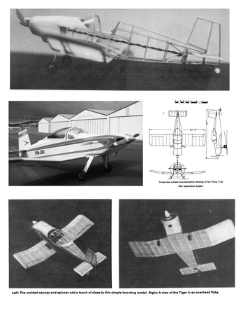 full size printed plans peanut scale "thorp t-18 tiger"  flight-trims rather easily.