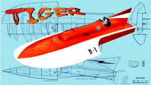 build a scale 1 1/2"=1' for radio control  l 44" tiger hydroplane full size printed plan