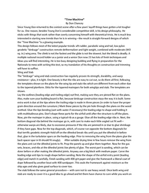 full size printed plan 1/2a competition free-flight  "time machine"