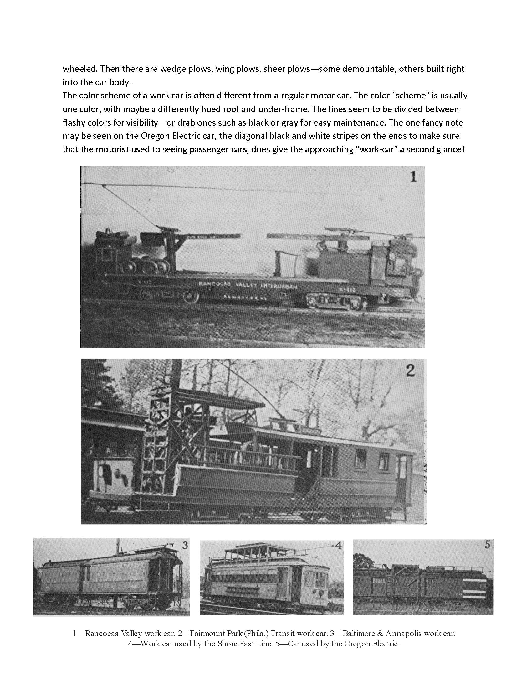 full size printed plan trolley work cars  fairmount park transit co a 1945 plan