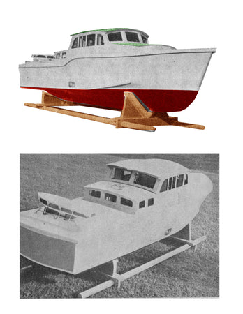 full size printed plan vintage 1965 length 54 in.  beam 17 in. "vivacity" suitable for radio control