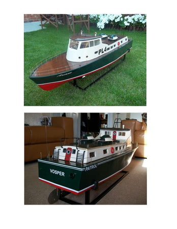 full size printed plan vintage 1959 scale 1:21 80 ft. personnel launch "vosper, pl4