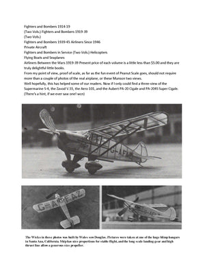 full size printed plans peanut scale "wickner “wicko"" simple model fuselage