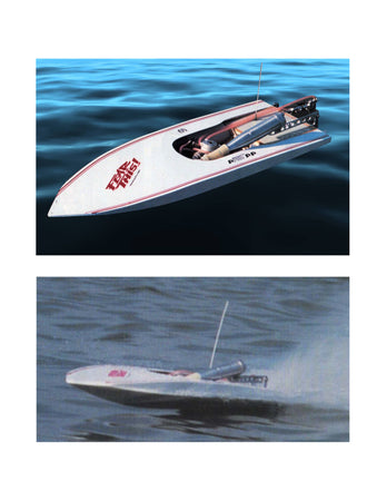 full size printed plan inboard racing mono hull the wild thing for radio control