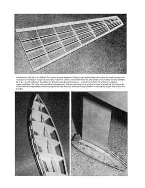 full size printed plan for radio control "wing-ray"  a rigid 'wing' to racing model sailboat