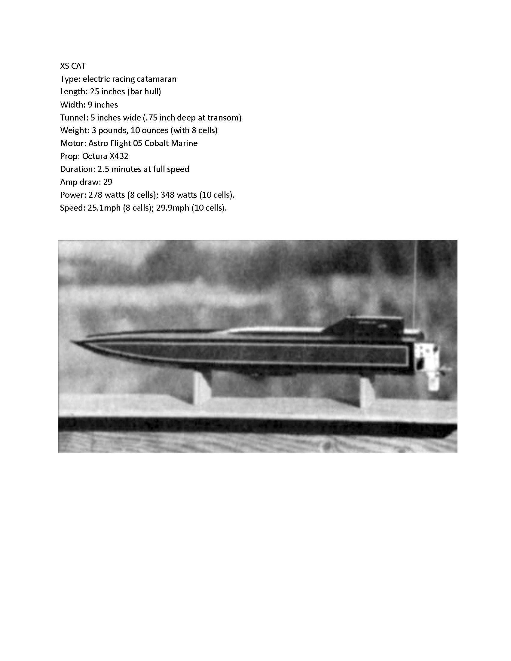 full size printed plan easy foam and wood electric catamaran 25" “xs cat” for radio control