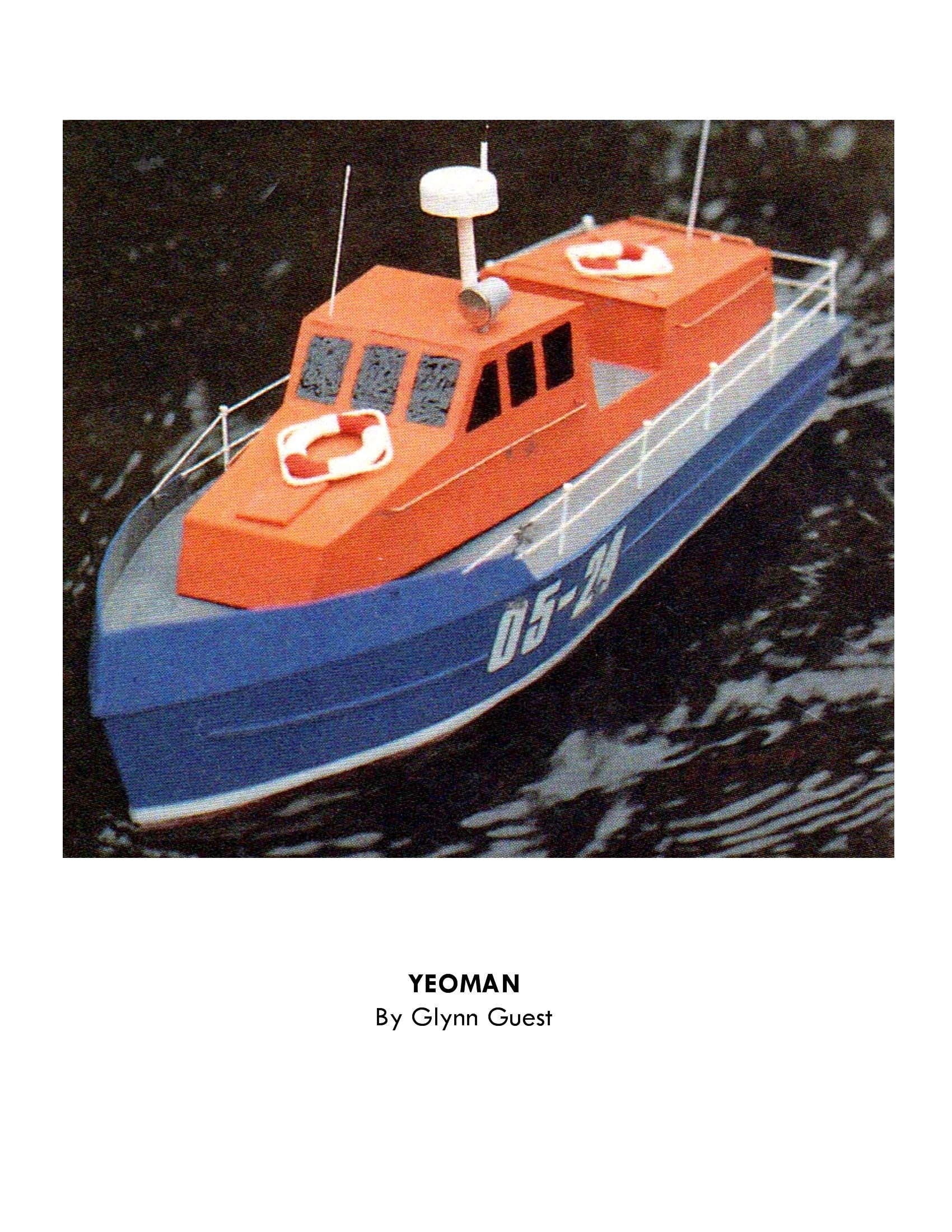 full size printed plan projects for beginners 15in. launch radio control or free running yeoman