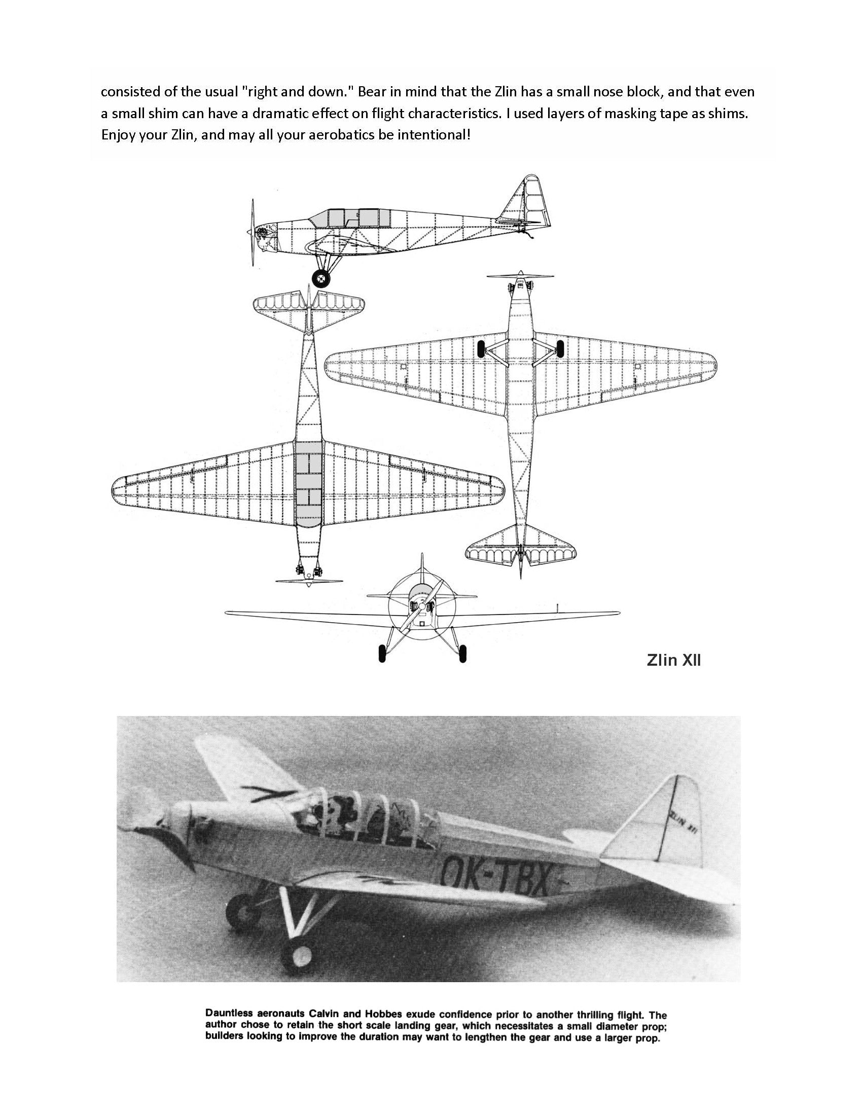 full size printed plans peanut scale "zlin z-xii" ready to try a low wing peanut